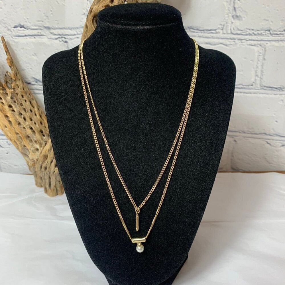 BCBGenertions Gold-Tone Faux Pearl Necklace - Picture 1 of 8